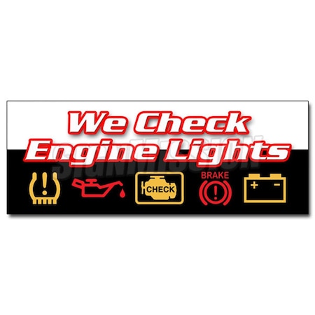 Amistad 24 in. We Check Engine Lights Decal Sticker - Repair Automotive Mechanic Sensor AM3926578